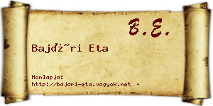 Bajári Eta névjegykártya